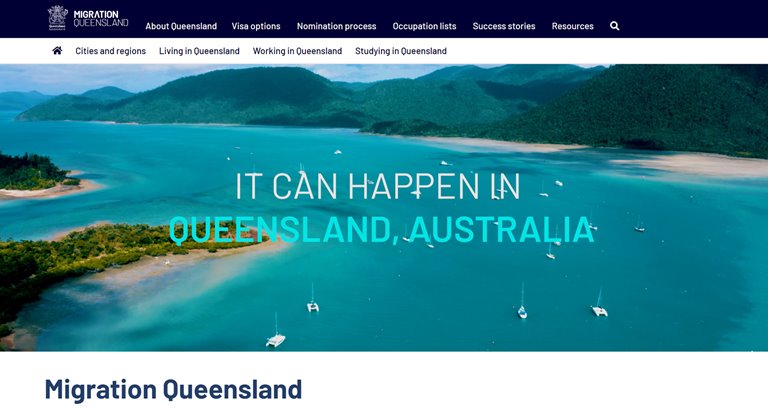 Migration Queensland Website Navigation and Special Features